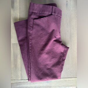LOFT Marisa Skippy ankle pants Wine Burgundy Size 28/6